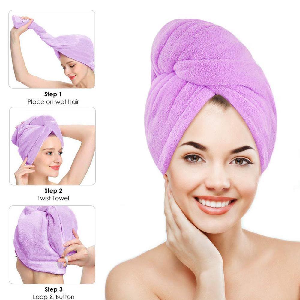 Microfiber Hair Fast Drying Dryer Towel Bath Wrap Hat Quick Cap Turban Dry Quick Drying Lady Household Bath Tool