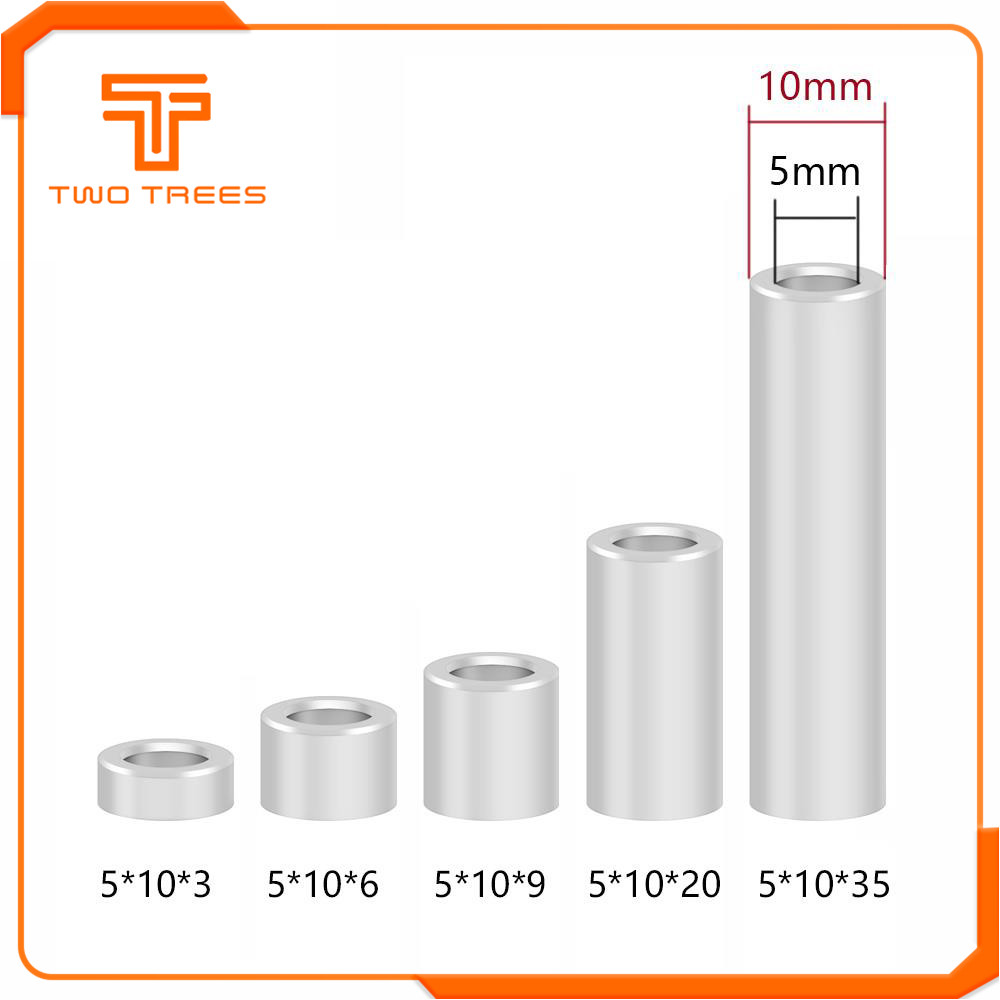 10pcs 3D Printer Parts Openbuilds Aluminium Spacer V-slot Isolation Column Separate Pillar Quarantine Bore 5MM Reprap 3D Printer