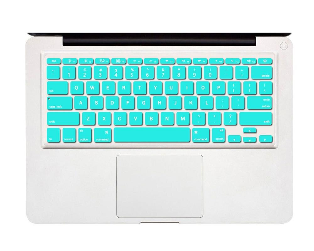 English (US) Keyboard Cover Silicone Protector Compatible for MacBook Air 11 inch model A1370 A1465, Gradient Color: Tiffany