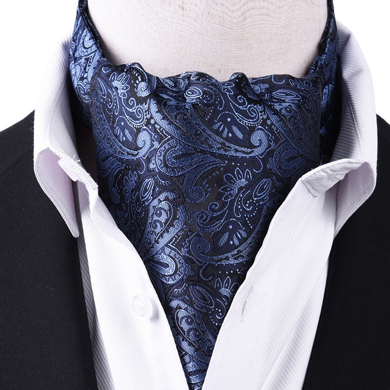 Korean suit silk scarf men neckerchief British retro shirt Printed scarf spring ring business neutral scarves