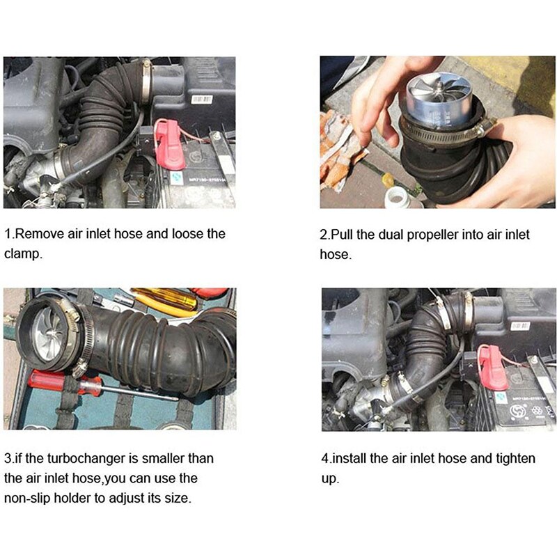 Universal Air Intake Supercharger Kit Admission Air Turbo Turbonator Driver Engine Fuel Car Accessories Truck Parts