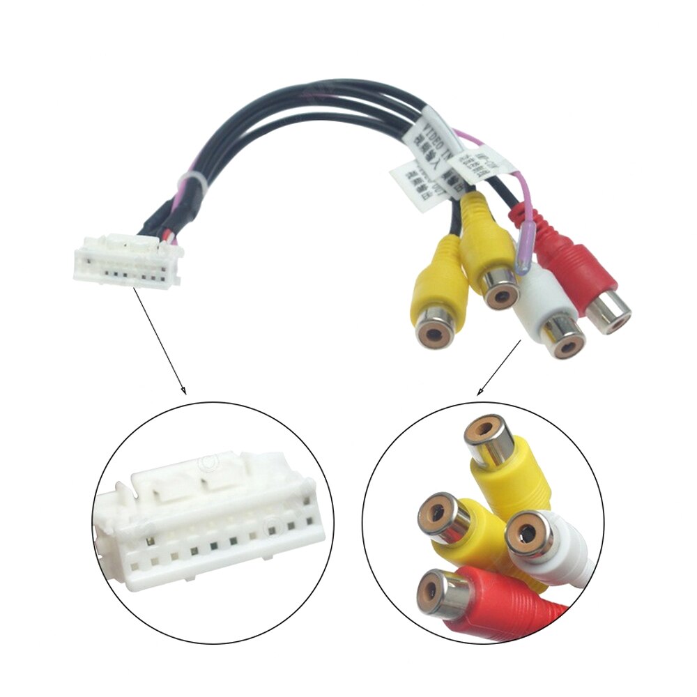 7 Pcs Auto Kabel Power Luidsprekerkabel Gps Antenne Omkeren Ingang 4 6 Usb-poort Auto Draad Connector Accessoires Universele: 4 RCA