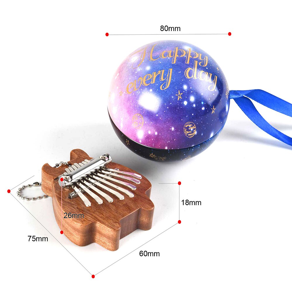 Mini Kalimba 8 Keys Kalimba Transparent Piano Crystal Acrylic Thumb Piano for Kids Adults Beginners Profesisonals Heart-shaped: Round Case