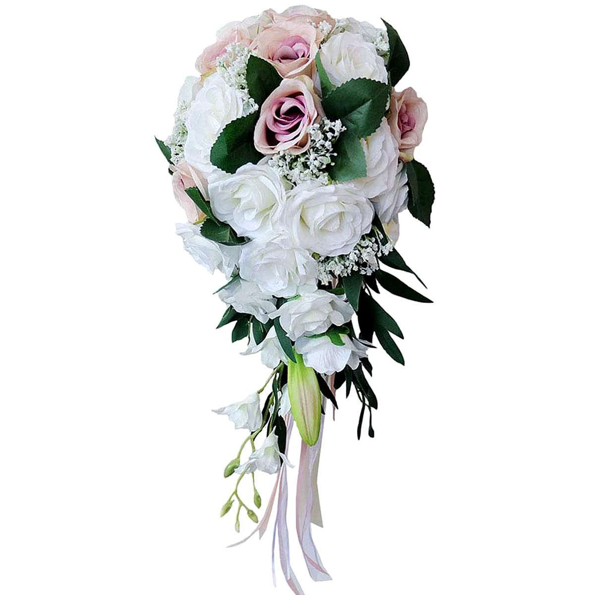 Novia rosa para ramo de novia, flores de mariposa, accesorios nupciales, ramos de novia pequeños, rosas de cinta para decoración de damas de honor