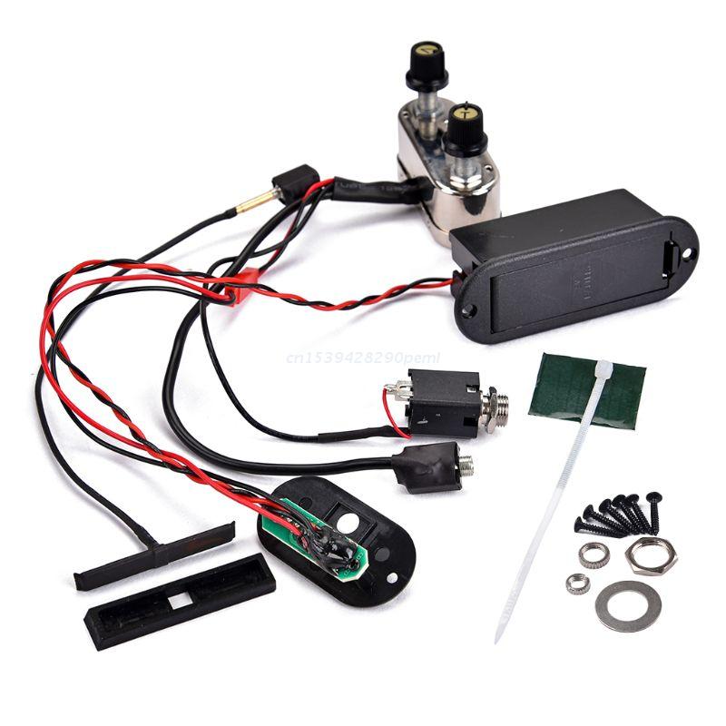 Kit de préampli avec pont Jack de 3.5mm, Kit de préampli avec amplificateur EQ pour accessoires de violon électrique, directe