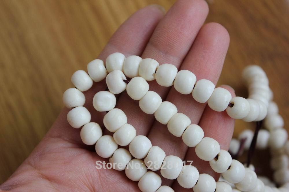 ML140 Ethnic Tibetan 108 Beads White Yak Bone Rosary 8mm Tibet Buddhist Bone Prayer Beads Mala Necklace Bracelets