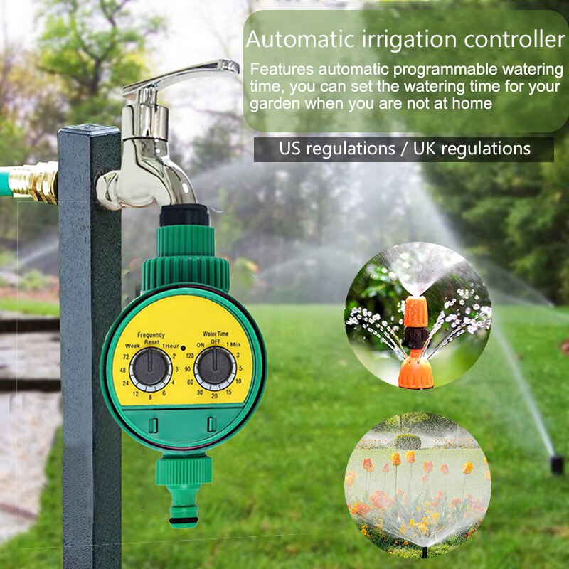 Automatische Tuin Water Timer Irrigatie Controller Timer Lcd Display Kogelkraan Met Verstelbare Druppelaar Controller Systeem