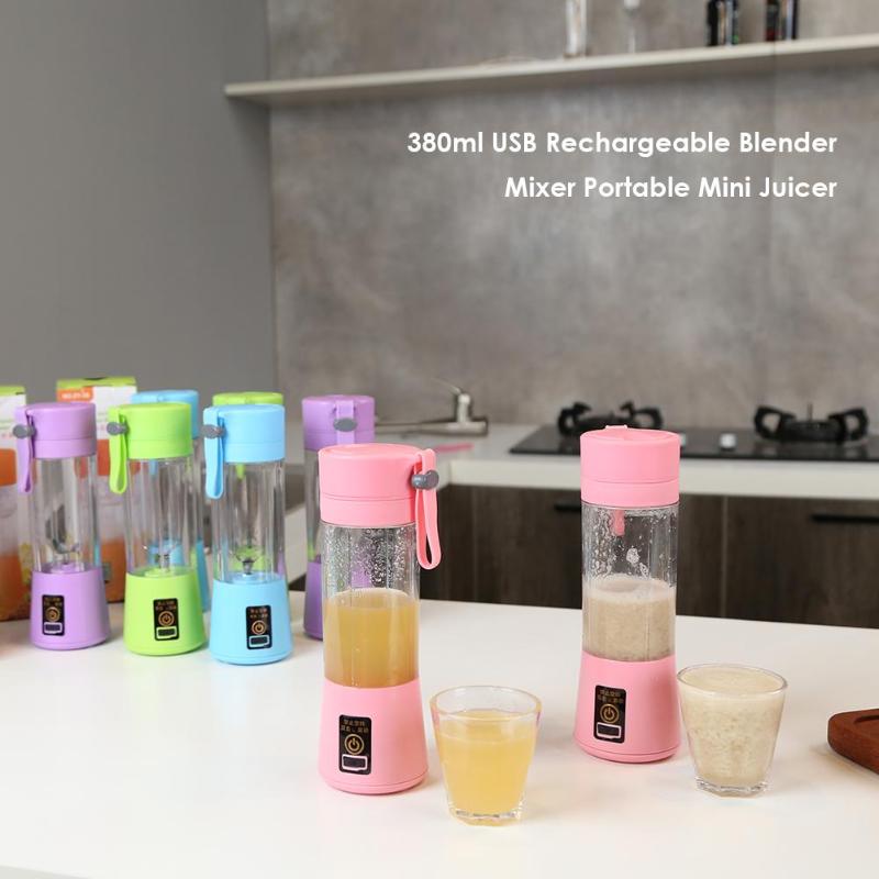 380ml USB Rechargeable Blender Mixer Portable Mini Juicer Juice Machine Smoothie Maker Household Small Juice Extractor