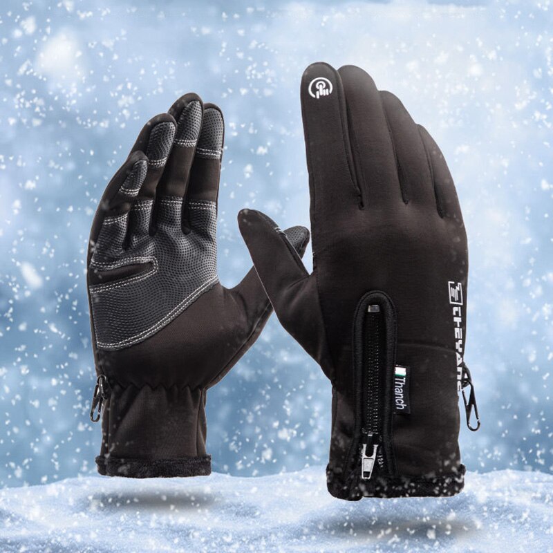 Koude-Proof Ski Handschoenen Waterdicht Winter Handschoenen Fietsen Pluis Warme Handschoenen Voor Touchscreen Koud Weer Winddicht Anti Slip Handschoenen