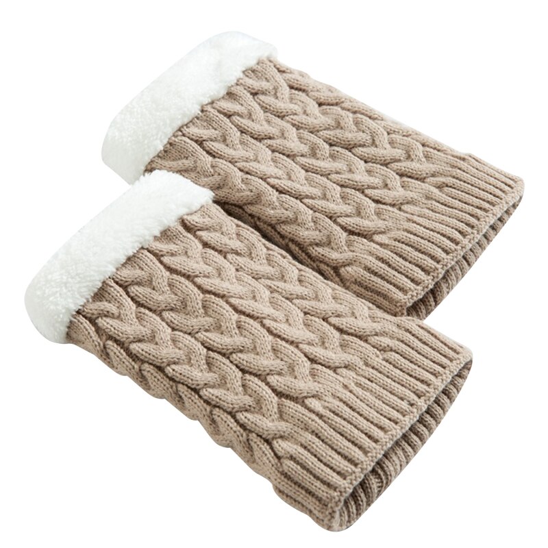 Automne Hiver Femmes Tricoté Jambière Botte Courte Poignets Botte Au Crochet Chaussettes Laine Tricoté Couvre-bottes Doux Couverture De Pied Chaussettes: Beige