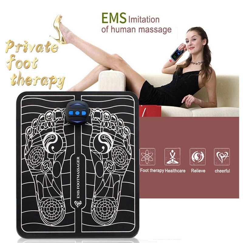 Electric Intelligent EMS Foot Massage Pulse Acupuncture Improve Blood Circulation Relieve Care