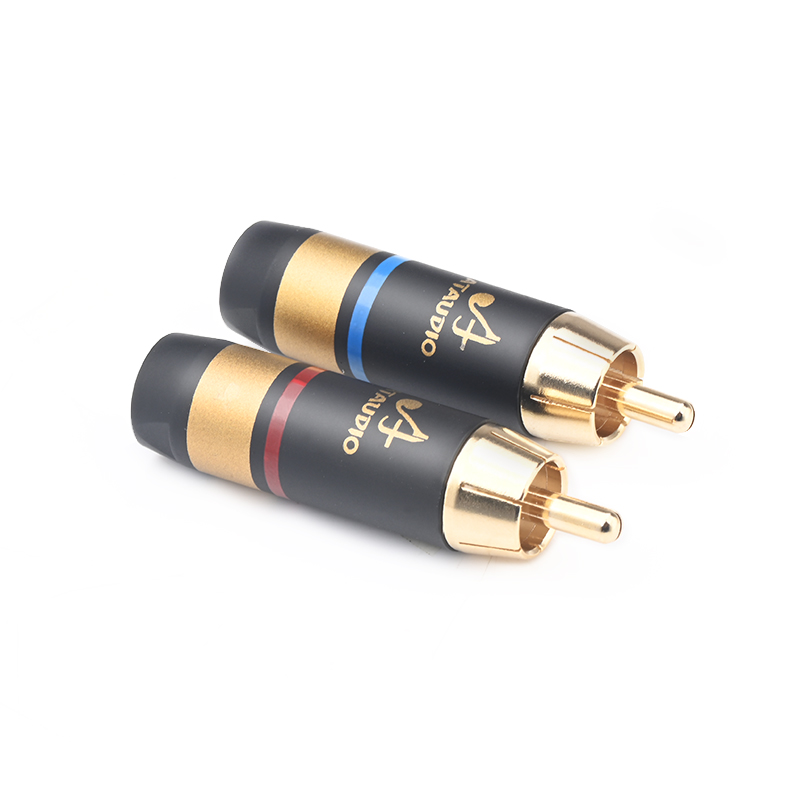 4 Uds conector RCA de alta fidelidad conector macho RCA chapado en oro de para soldadura de Cable de Audio RCA