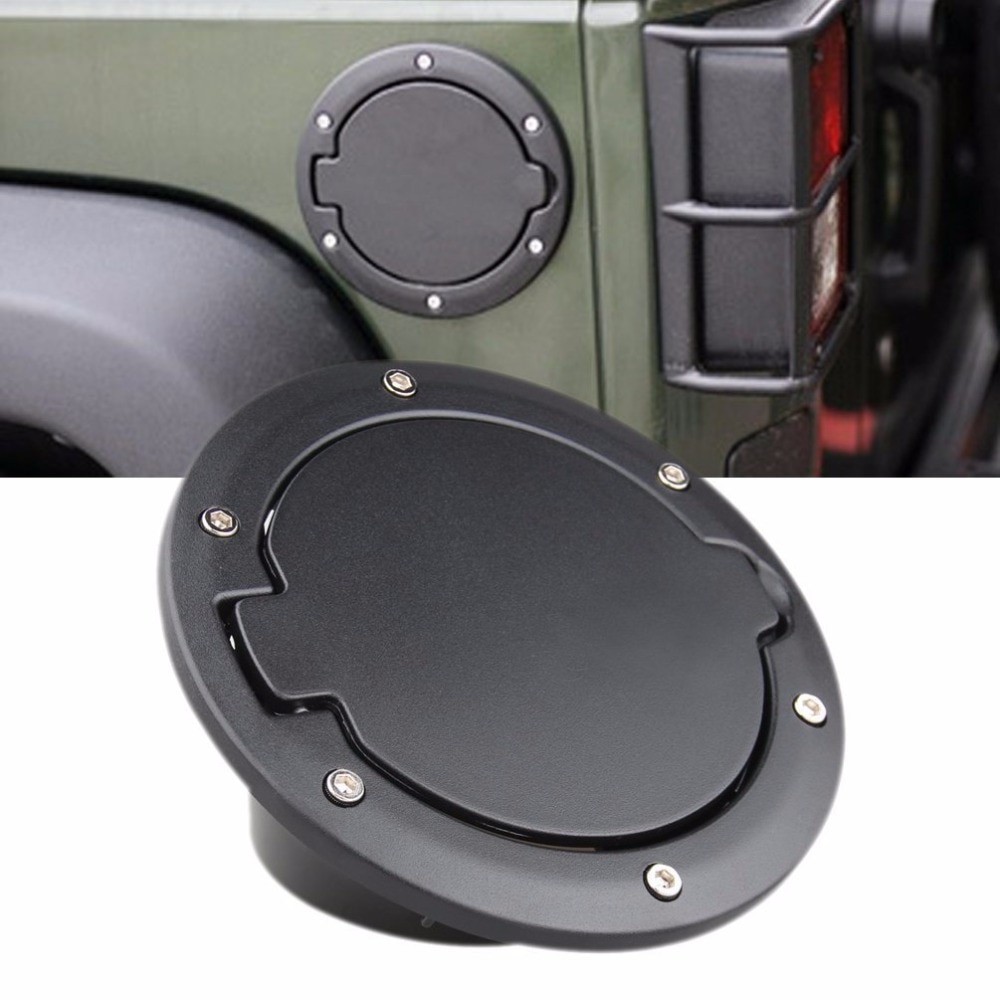 Powder Coated Steel Gas Fuel Tank Gas Cap Cover & Accessories for Jeep Wrangler JK JKU Unlimited Rubicon Sahara Tank Cover