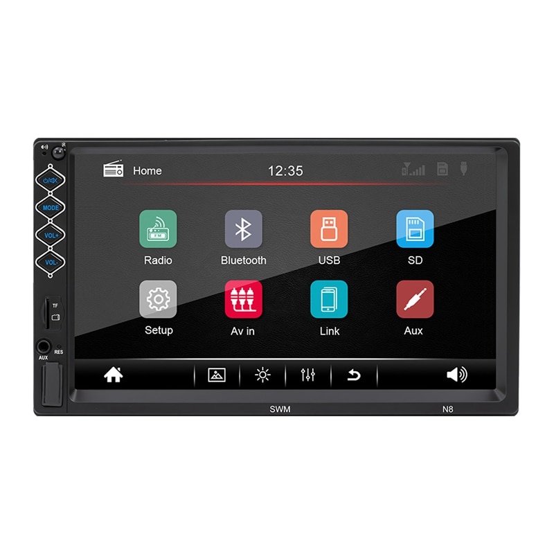 2 Din Auto Stereo, pantalla de contacto de 7 pulgadas, reproductor Multimedia para coche, reproductor MP5 en 7 colores, estéreo, soporte para Iphone XR Mirrorlink, identificador de llamadas,