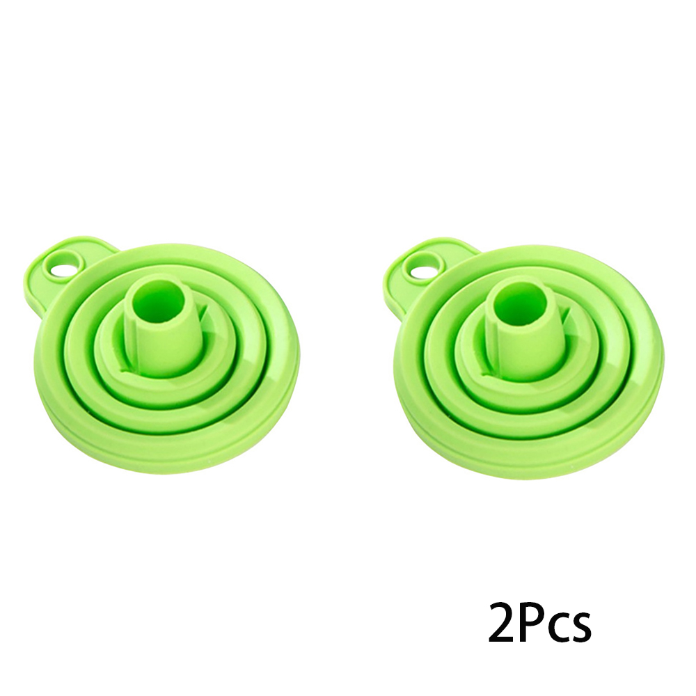 2Pcs Foldable Car Engine Funnel Silicone Liquid Funnel Washer Engine Oil Petrol Change Tools for Motorcycle Car Acesssories: green