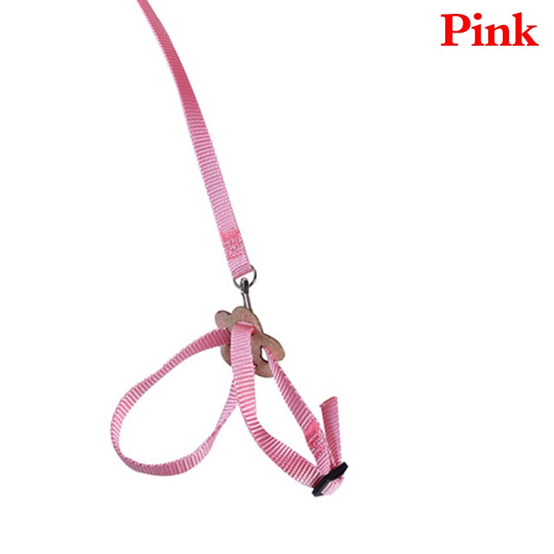 Harness And Leash For Birds Parrot Cockatiel Parakeet Conure Macaw Training Rope 5 Colors: Pink