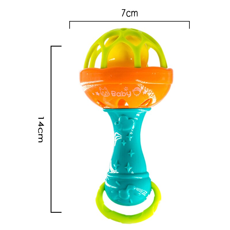 1Pc Rammelaars Baby Bijtring Baby Speelgoed Plastic Baby Pasgeborenen Hand Bell Rammelaar Stok Geluid Sensory Speelgoed Educatief Baby Speelgoed