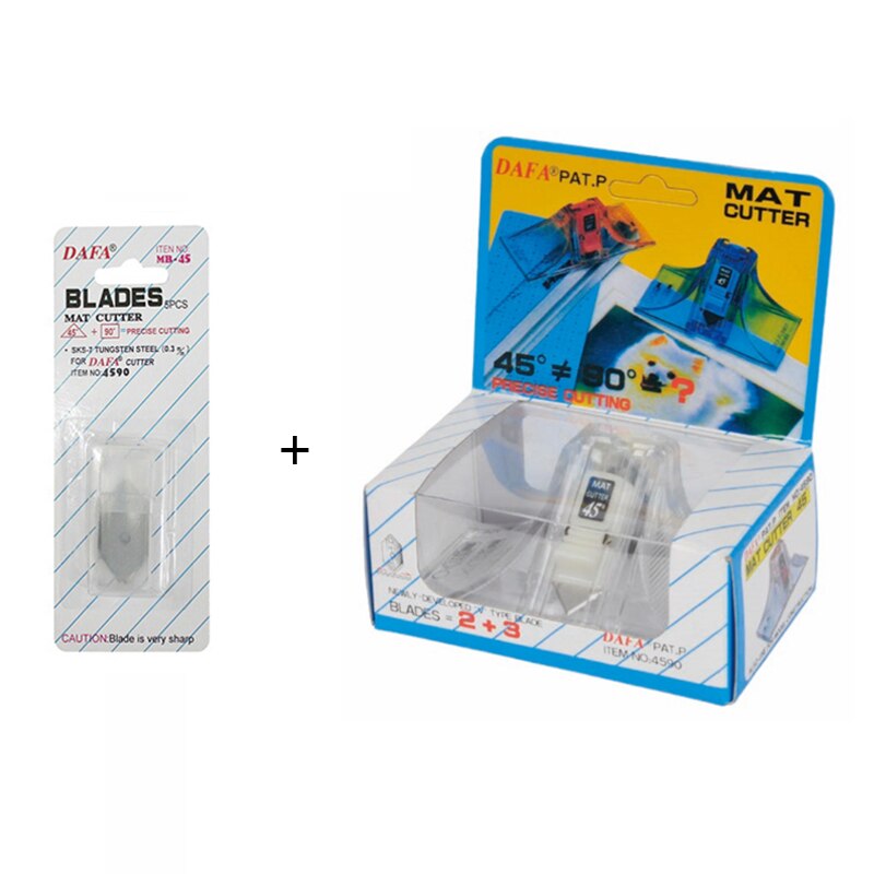 DaFa 45 Degree and 90 Degree Mat Cutter (1 Cutters + 3 Spare Blades) Utinity Knife Frame Knives: Combination