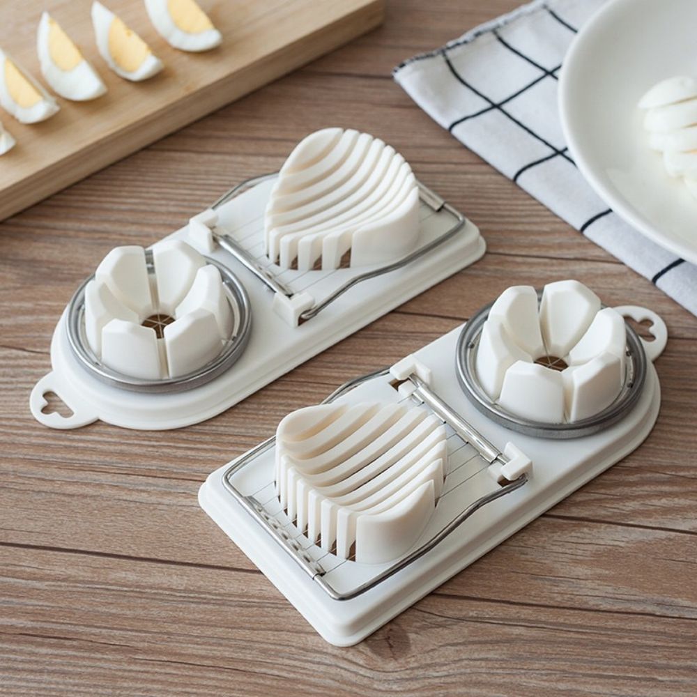 Multifunktionale Eierschneider, Edelstahlschneider, ausgefallener Splitter, Eierschneidewerkzeug für Zuhause, zwei in einem Eierschneider, Küchenhelfer