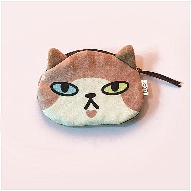 Monedero de gatos de dibujos animados de , Mini bolso de bolsillo de felpa con cremallera, monedero, monedero, bolsa de para niños