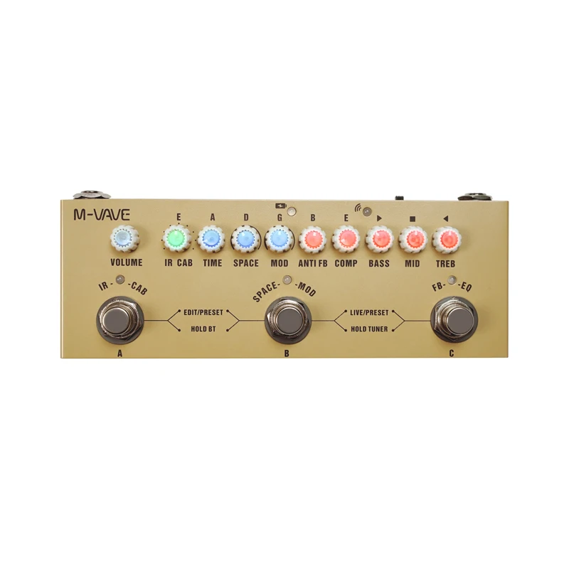 M-vave Cube BABY Multi Effects Pedal for Electric Guitar/Bass/Acoustic Guitar 8 IR Cabinets Simulation M-vave Rechargeable Pedal
