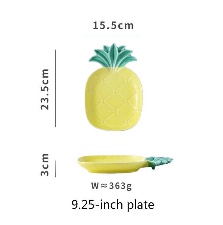 Sød keramisk ananas tallerken skål fad frugter til restaurant tallerkener hjemme piatti keramik tallerken snack tallerkener: 9.25- tommer plade