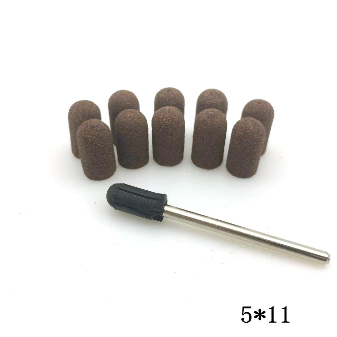 13*19mm Rubber Mandrel Grip 10pcs Sanding Bands Block Caps Nail Drill Accessories Electric Manicure Pedicure Tools: SET-02