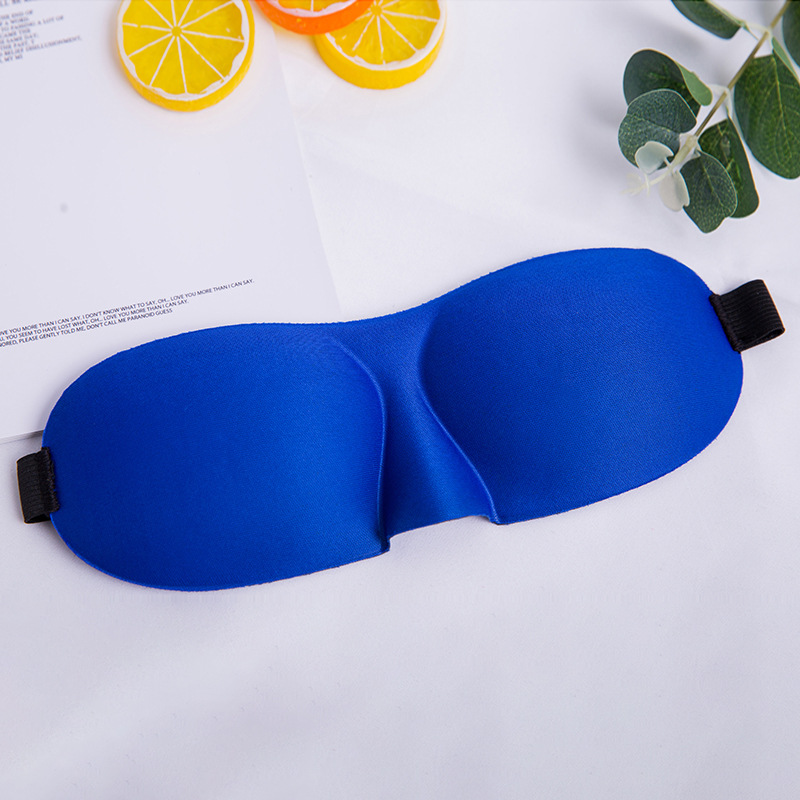 Máscara para dormir mejorada, máscara para ojos opaca contorneada 3D para dormir con correa ajustable, venda para los ojos nocturna suave para siestas: Azul