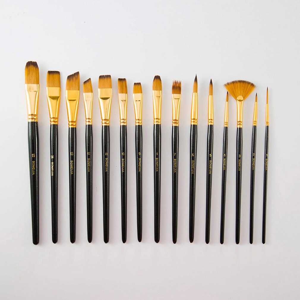 Jeffdad 7 Stks Mop Borstel voor Acryl Schilderij, Multifunctionele Geitenhaar Blending Borstel Acryl Verf Borstel Set voor Acryl Aquarel Olieverf Muurschildering