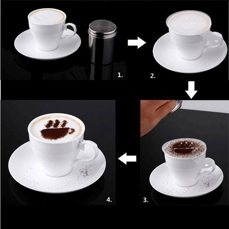 Plantilla de filtro de café para capuchino, plantillas de molde para Barista, Bloc de flores elásticas, herramientas de café artísticas, 16 Uds.