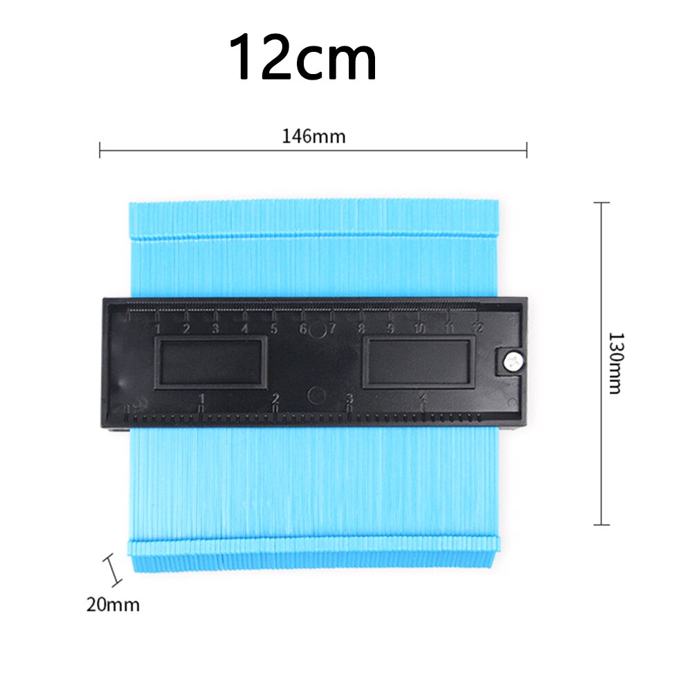 WAKYME Multi-funktion Kopie Messgerät Kontur Profil Holzbearbeitung Werkzeuge strahlend Winkel Lineal Messgeräte Meethulp Messgerät: Blau 12cm