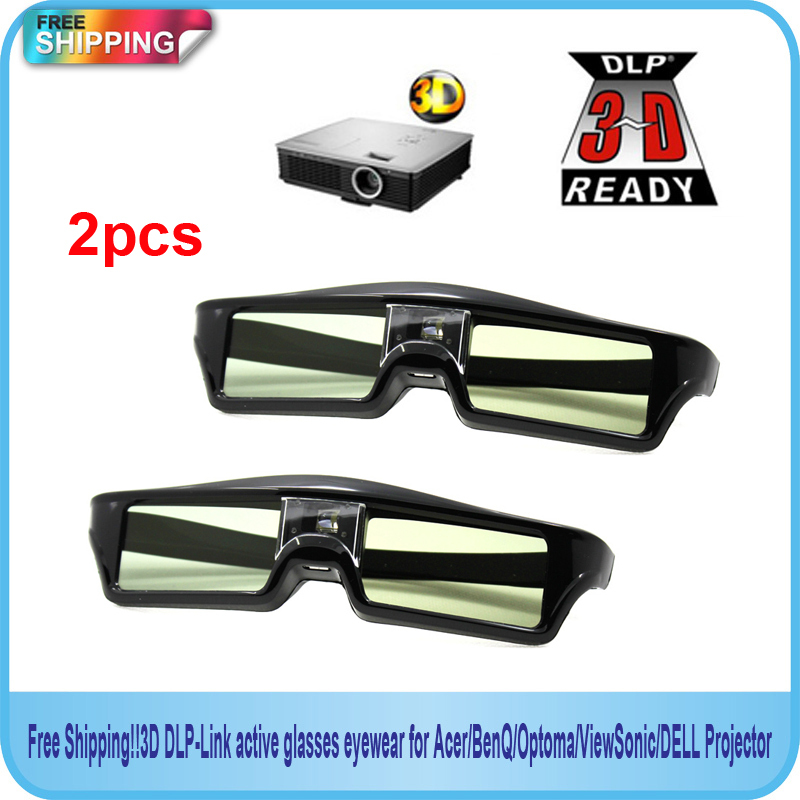 2Pcs 144Hz 3D Ir Actieve Sluiter Bril Voor Benq W1070 W700 W710ST Dlp-Link Projector !