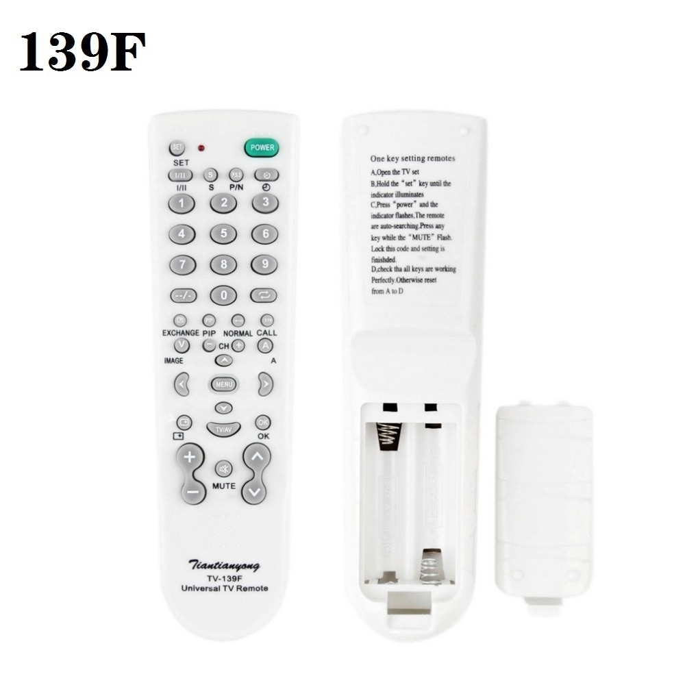 139F Universal TV Remote Control Multi-functional Smart Remote Controller for TV Television White TV-139F