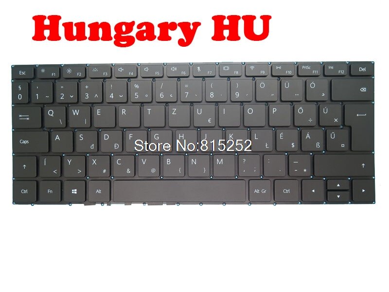 Teclado del ordenador portátil para HUAWEI MateBook WRT-W19L WRT-W29L HN-W19L HN-W19R los Estados Unidos nos/SP/TR/RU/HU negro con retroiluminación: Hungary HU