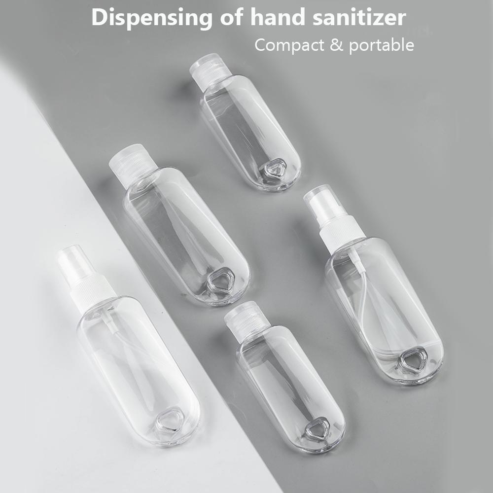 Disinfection Alcohol Portable Hook Key Ring Spray Bottle Transparent Hand Sanitizer Bottle Empty Bottle Lotion Sub-bottle