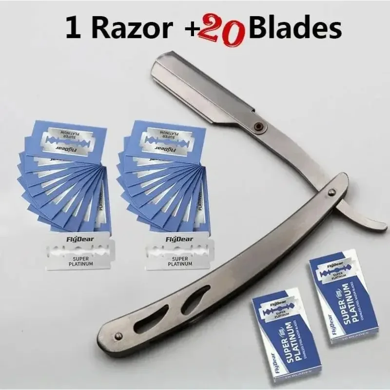 Männer Professionelle Barbier Rasierer Manuelle Rasierer Gerade Kante Edelstahl Rasierer Klapp Rasieren Rasur Mit Klinge
