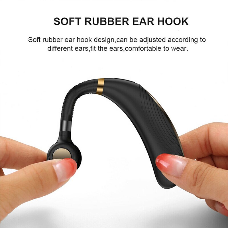 K06 Wireless Bluetooth 5.0 Business Hanging Ear Headset Sport Stereo Earbud Handsfree Earphone Caller ID Number Function