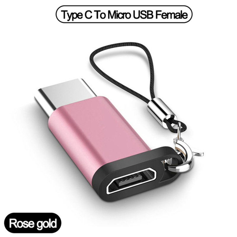 Convertitore di cavo da maschio a USB femmina di tipo C per telefono cellulare 2in1 connettore da Micro usb a USB adattatore OTG per laptop U Disk Mouse: Type C-Micro Rose