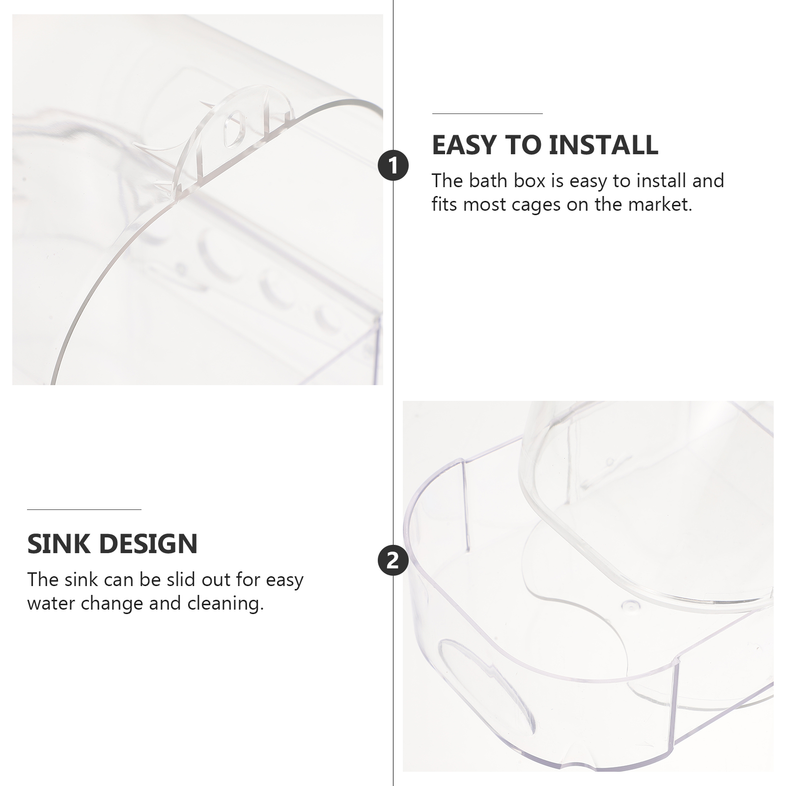 1pc Parrot Shower Box Multifunctional Bird Bath Tub Toilet for Bird Cage