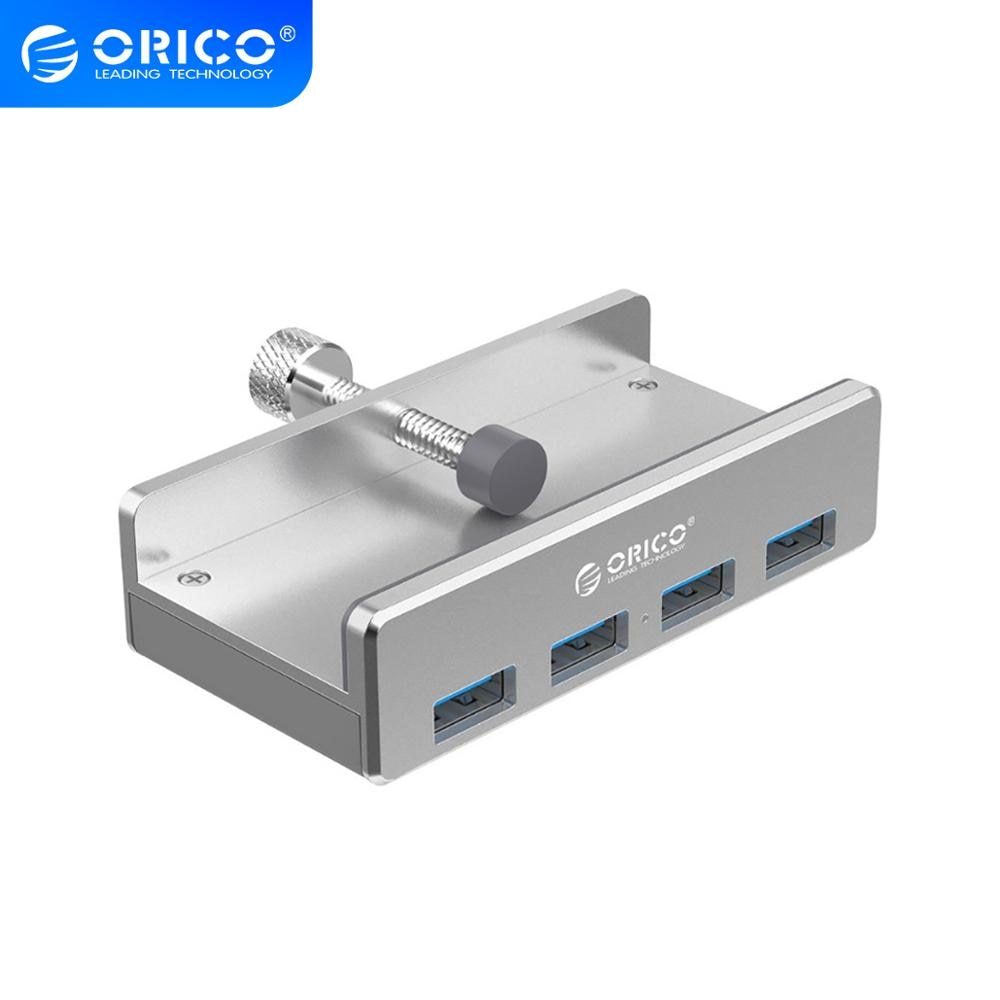 ORICO Aluminium 4 Poorten USB 3.0 HUB Hoge Snelheid USB Splitter Adapter Clip-type HUB voor Desktop Laptop Clip bereik 10-32mm MH4PU