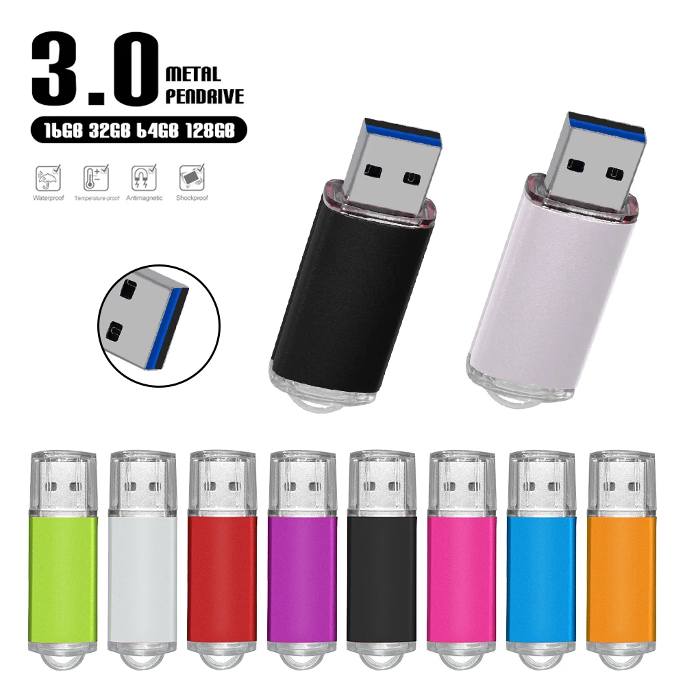 Neues USB 3.0 Pen Metal Drive 8 GB USB-Flash-Laufwerk mit hoher Kapazität 64 GB 128 GB tragbares Hochgeschwindigkeits-USB-Speicherkarten-Laufwerk