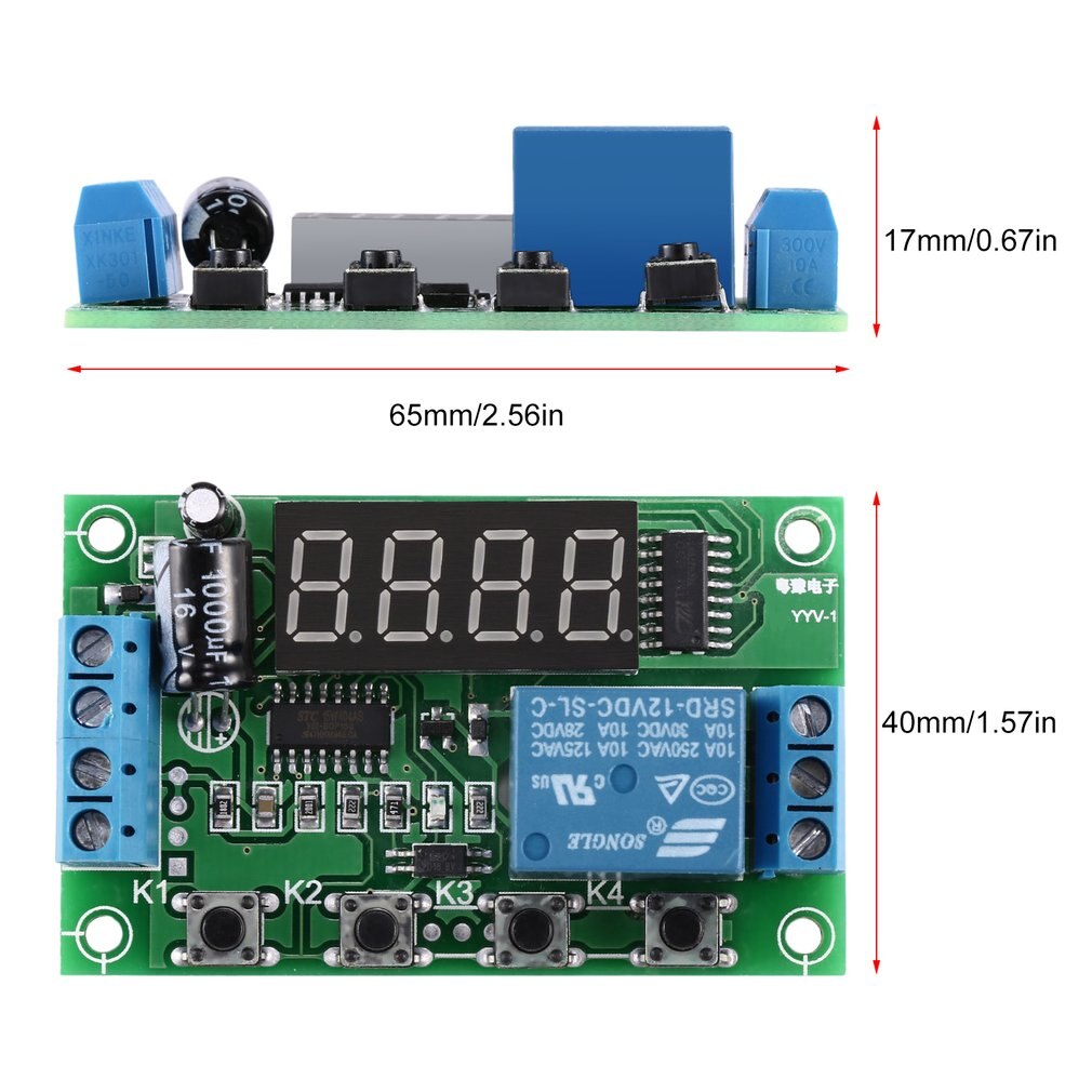 Azul y negro pequeño Control de voltaje /sobretensión/Bajo Voltaje protección prueba de energía Módulo de verificación YYF-1