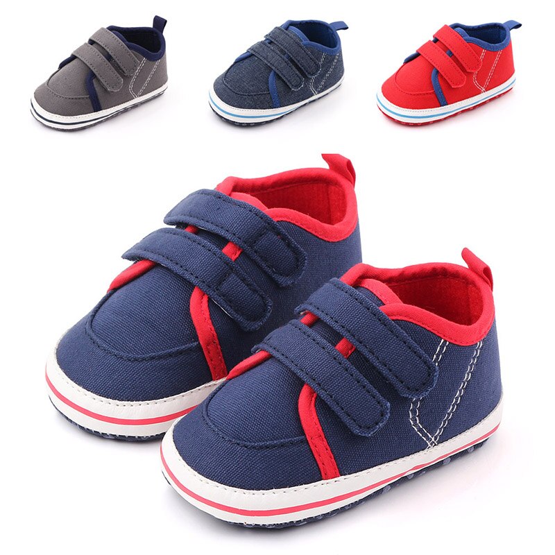 Babyskor pojkar flickor sneakers som andas sportspjälsäng mjuk first walker fritidsskor first walkers i 0-12 månader