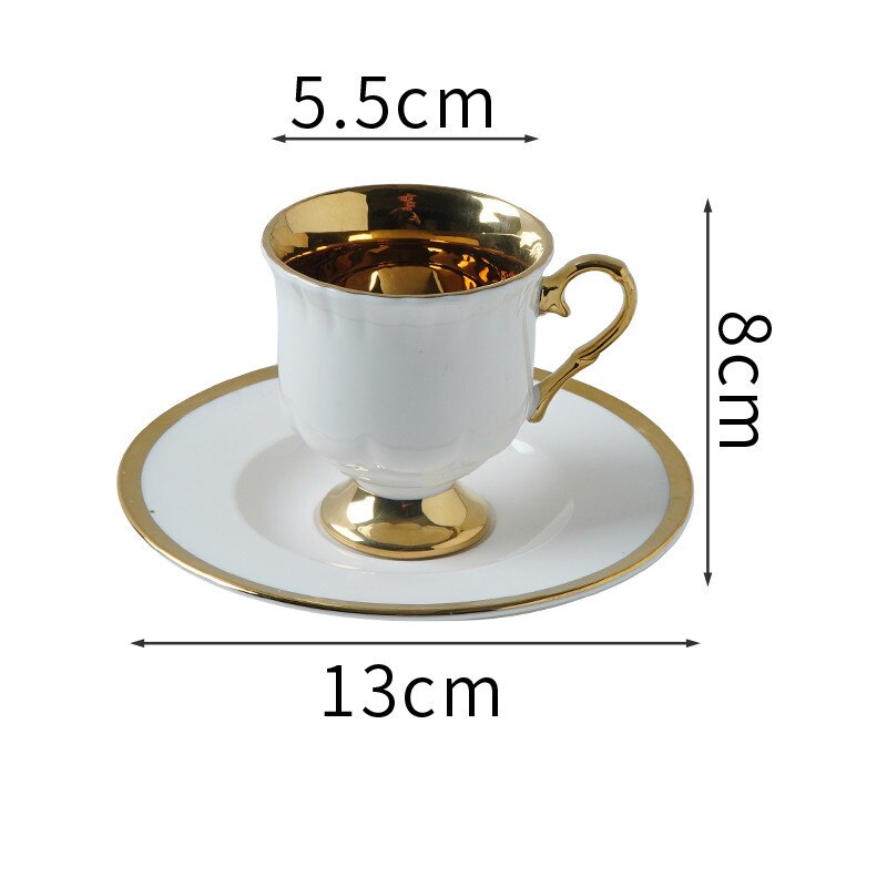 6 cups and 6 plates, ceramic cups and saucers simple home afternoon cups and saucers coffee cups and saucers set: A