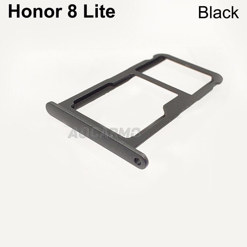 Aocarmo sd microsd holder nano sim kortspor for huawei honor 8 lite erstatningsdel: Svart