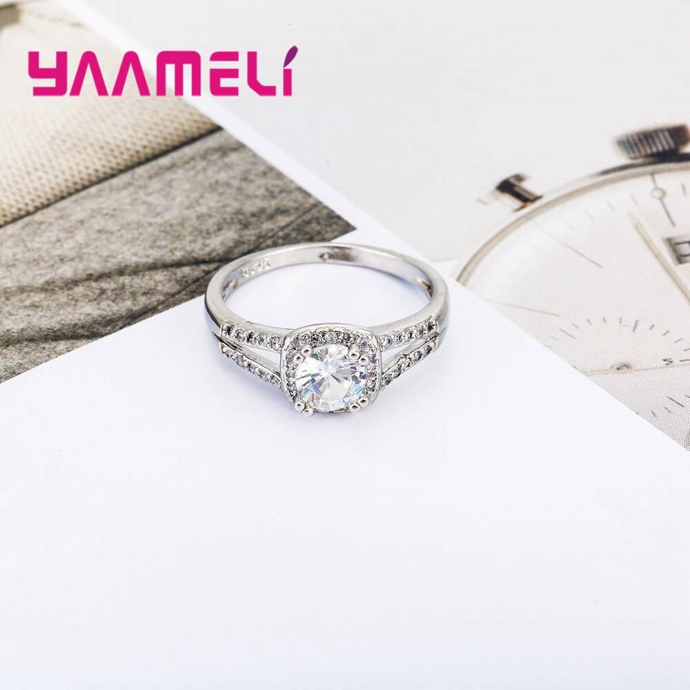 Klassieke AAA Zircon Engagement Rings 925 Sterling Zilveren Ring Voor Vrouwen Bruiloft Sieraden