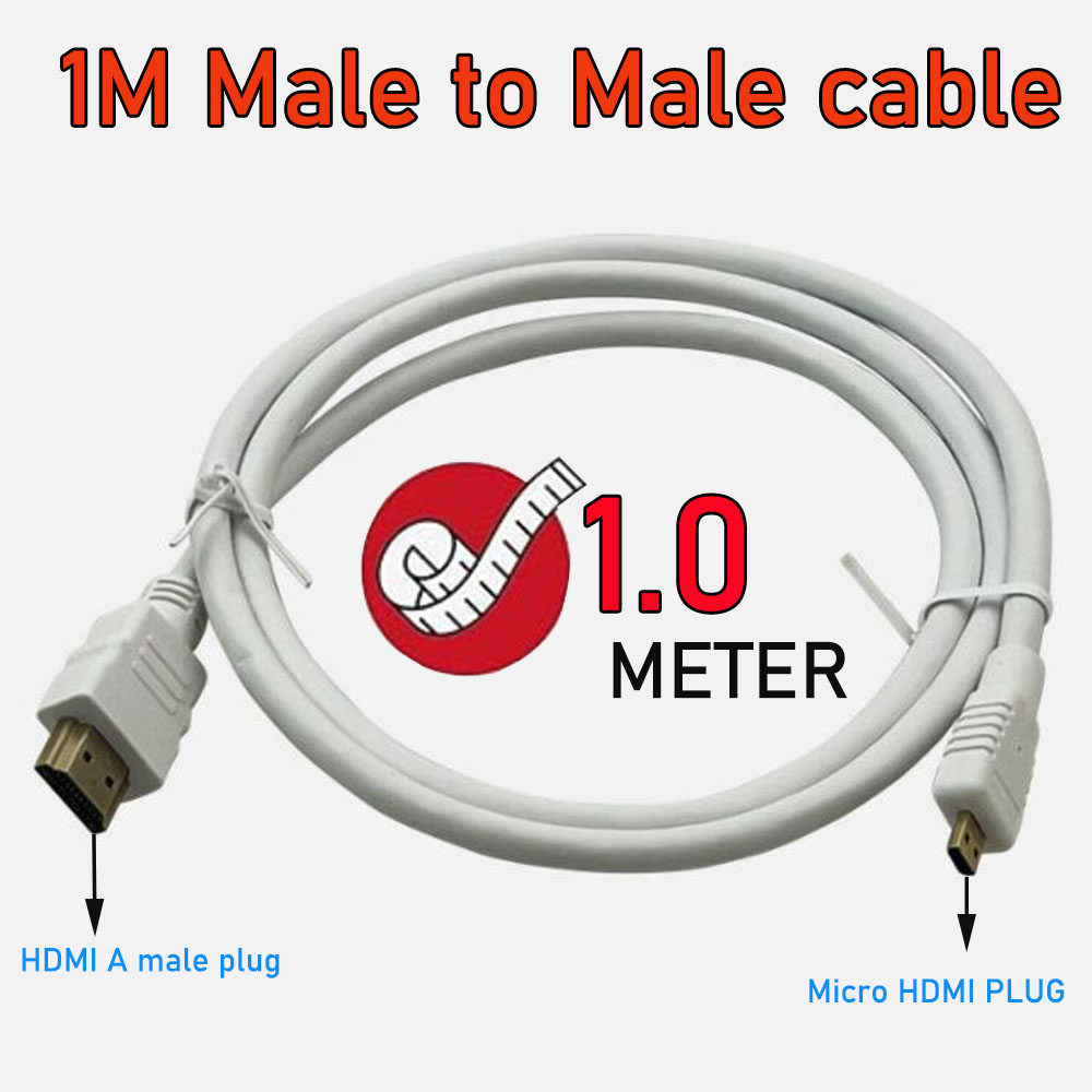 Cable Micro HDMI 4K 60Hz Cable adaptador Micro HDMI a HDMI hembra para cámara Raspberry Pi 5/Pi 4/GoPro Hero 7 6/Sony A6000 HDTV: Blanco