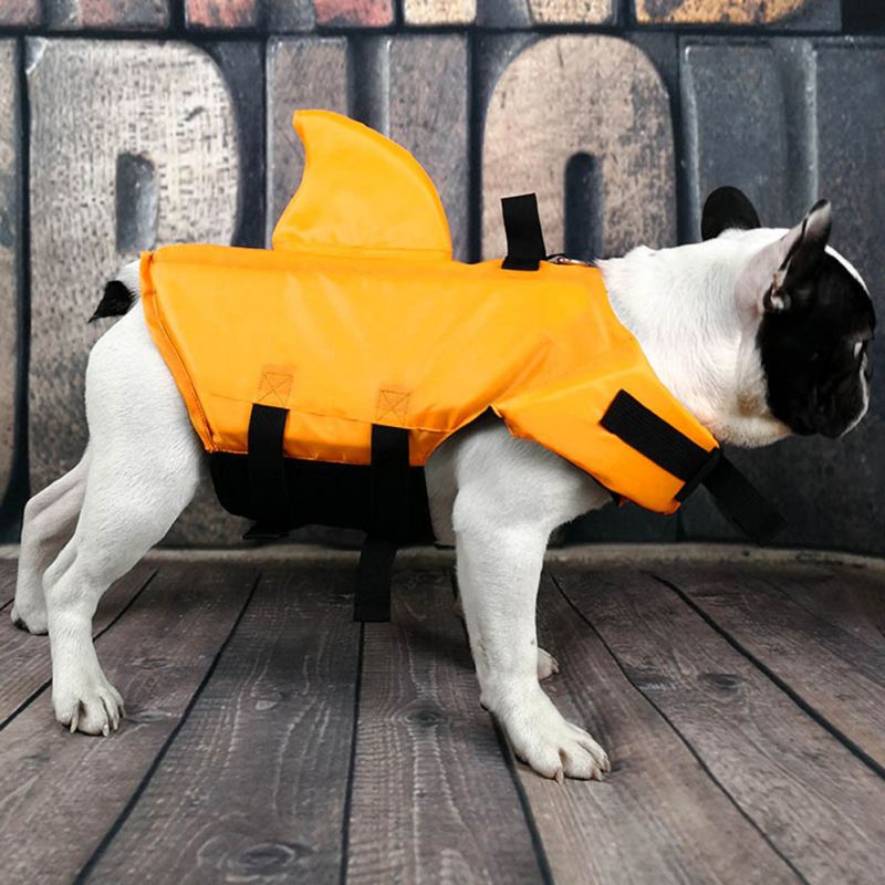Chaleco salvavidas con forma de tiburón para perro, ropa de seguridad para Bulldog Francés, chaleco de natación de verano para perros pequeños, medianos y grandes