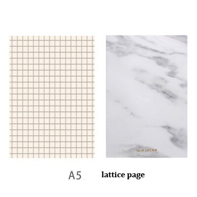 Nordic Style Stationery Marble Soft Cover A5/B5 Notebook Paper Notepad Diary Journal Office School Travelers Drawing: A5  lattice page