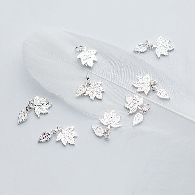 Meetsoft 925 Sterling silber retro blatt modellier-Reize ahornblatt anhänger herstellung von handgefertigtem schmuckzubehör